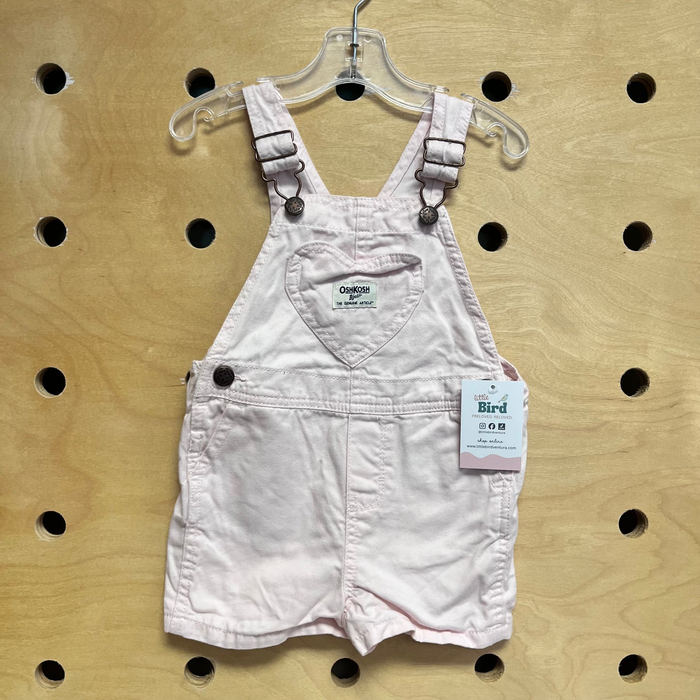 Blush Heart Pocket Shortalls