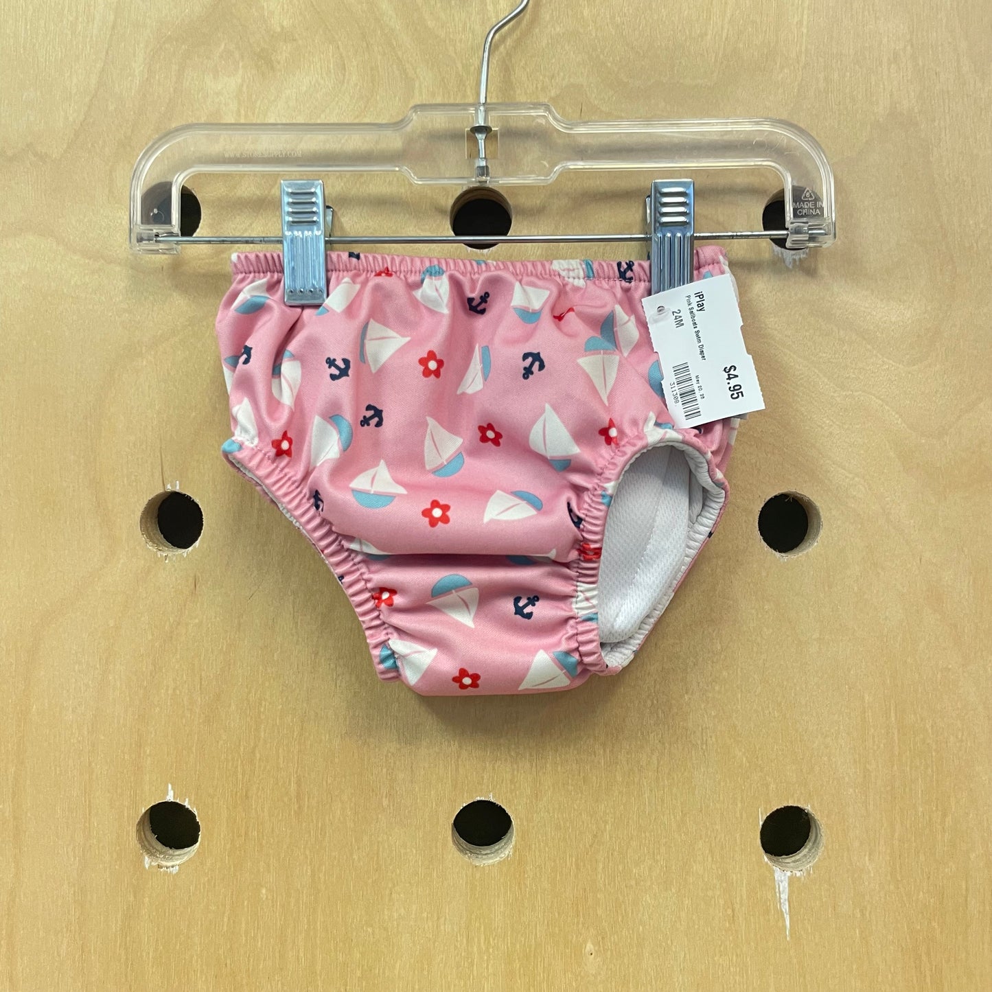 Pink Sailboats Swim Diaper