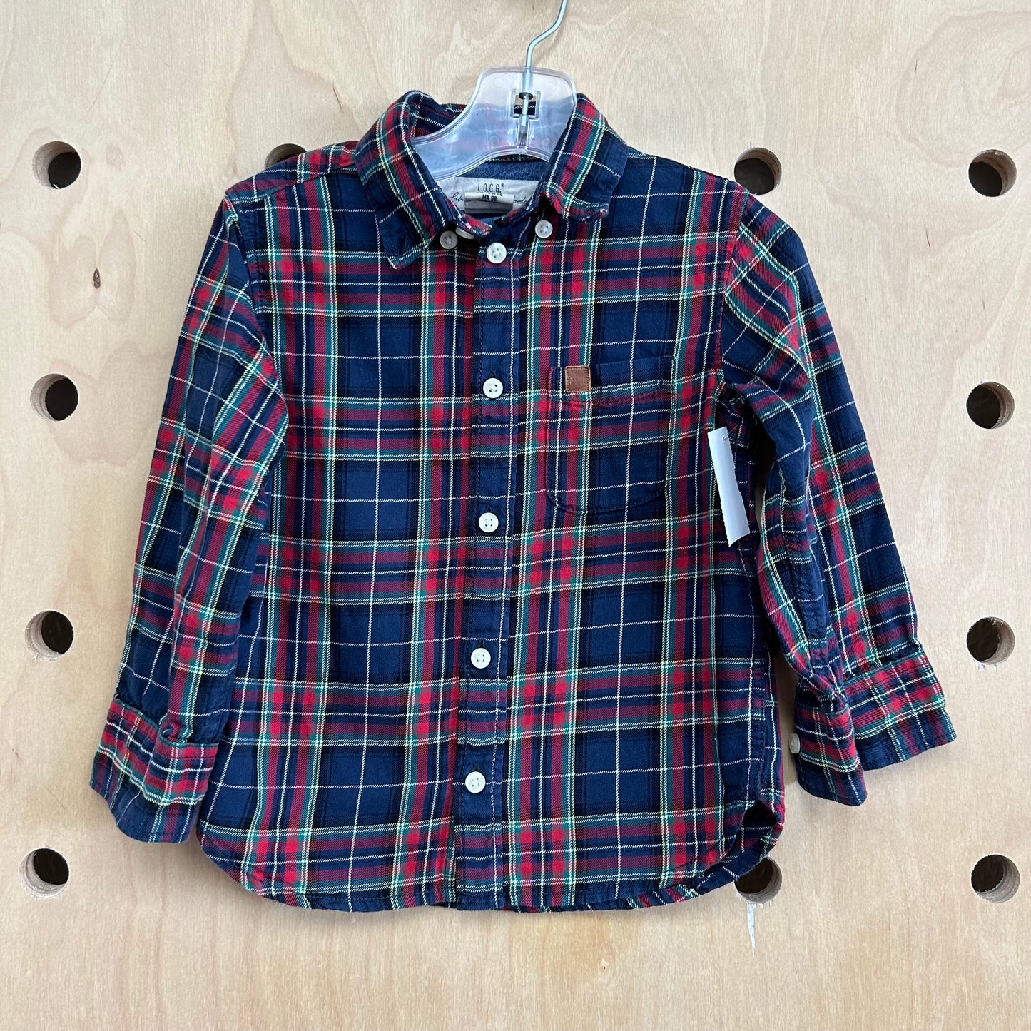 Blue + Red Plaid Button Up