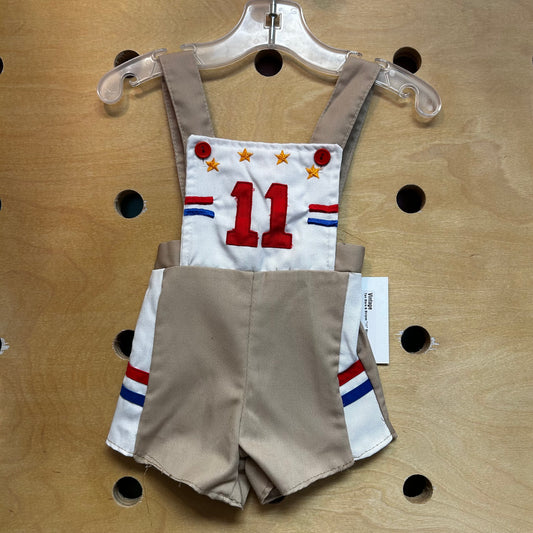 Tan Stars & Stripes "11" Shortalls