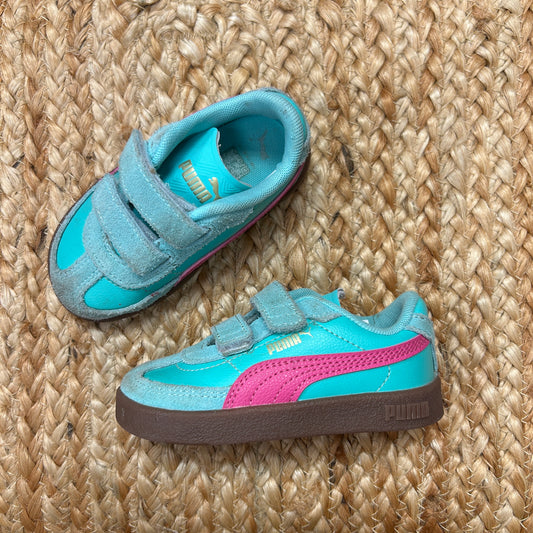 Teal & Pink Velcro Sneakers