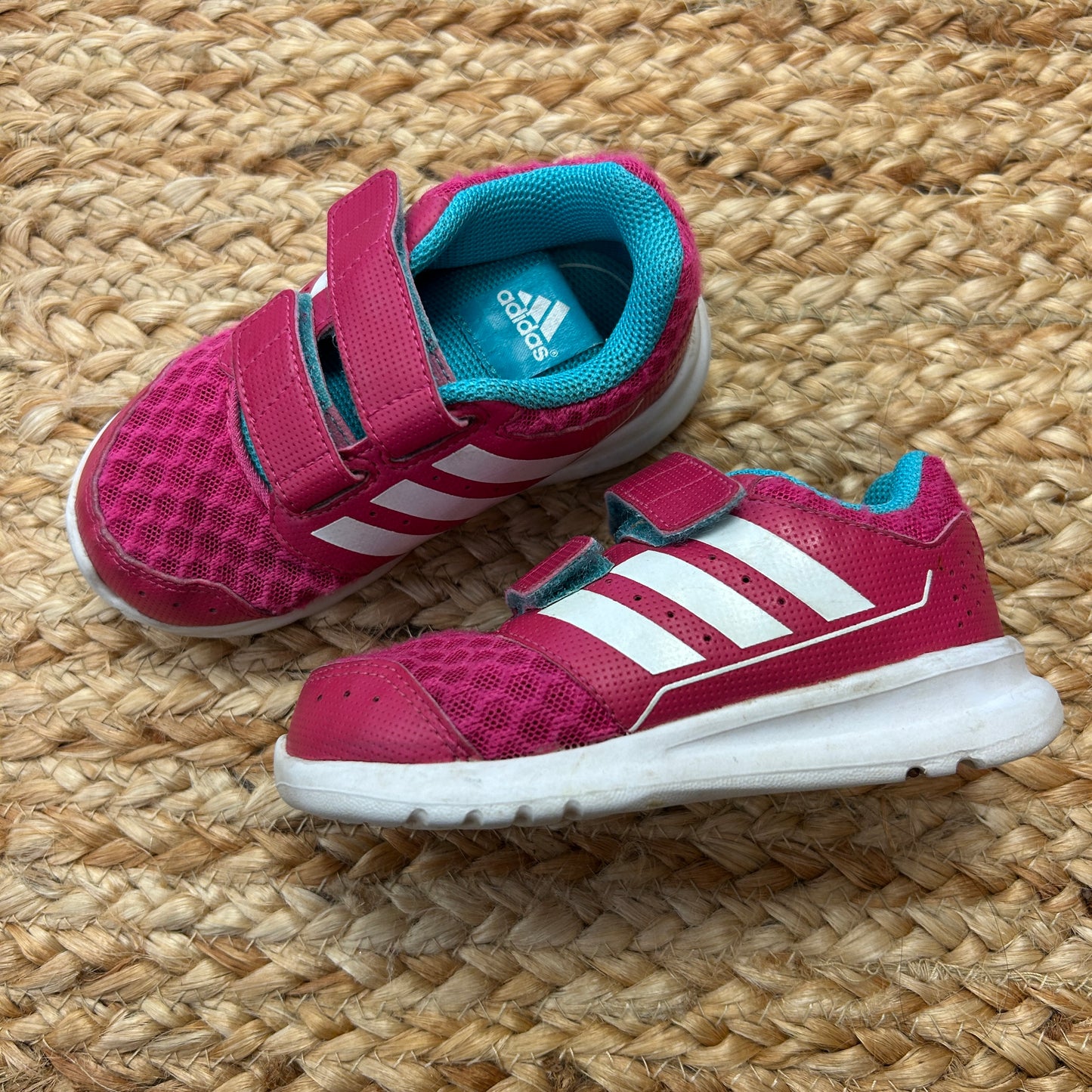 Pink & Teal Velcro Running Sneakers