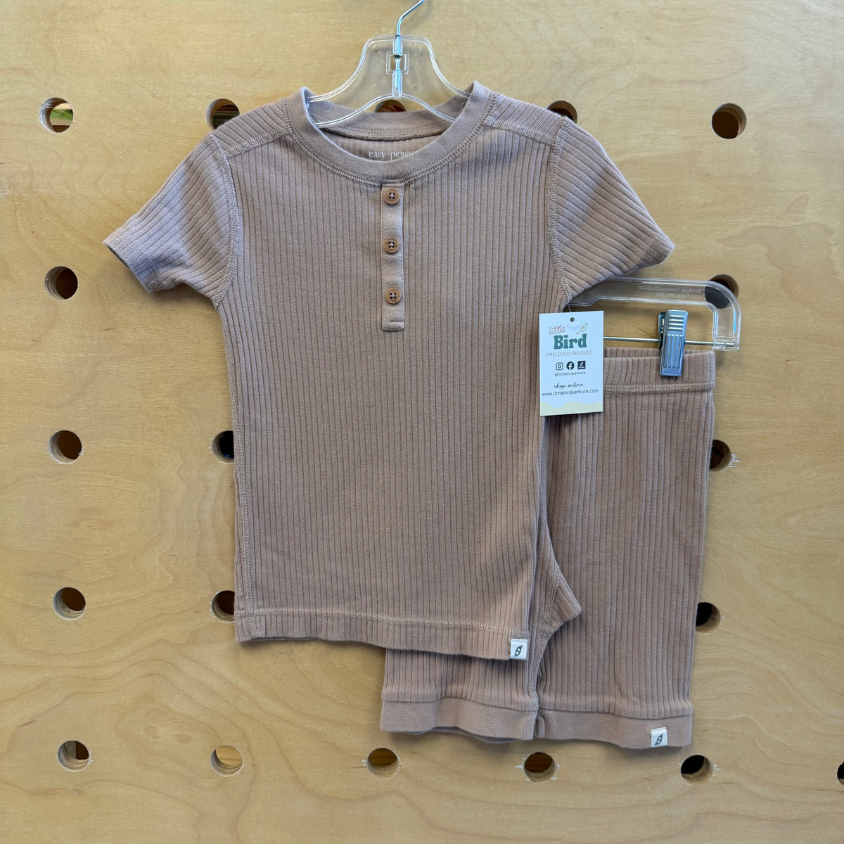 Organic Brown Ribbed Pajamas