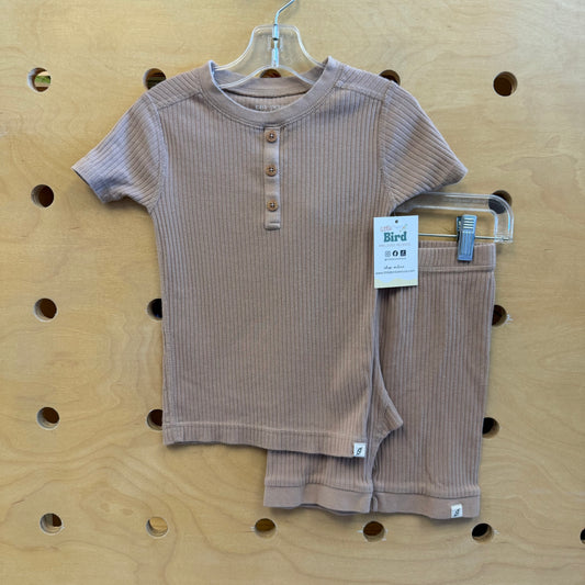 Organic Brown Ribbed Pajamas