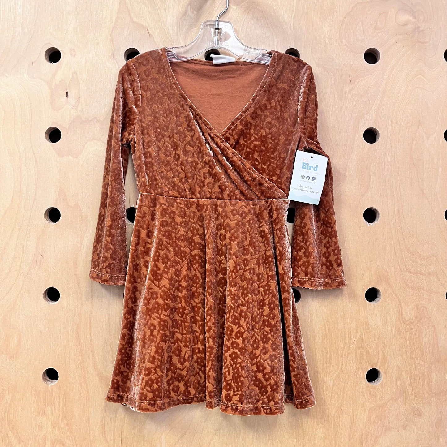 Brown Tulle Flowers Dress