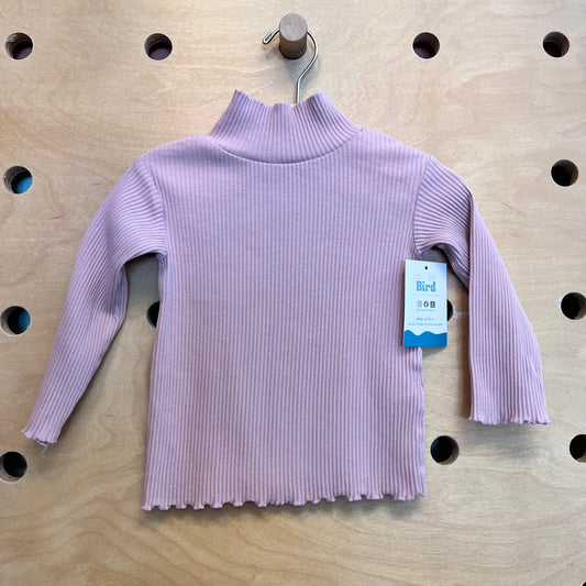 Pink Ribbed Turtleneck