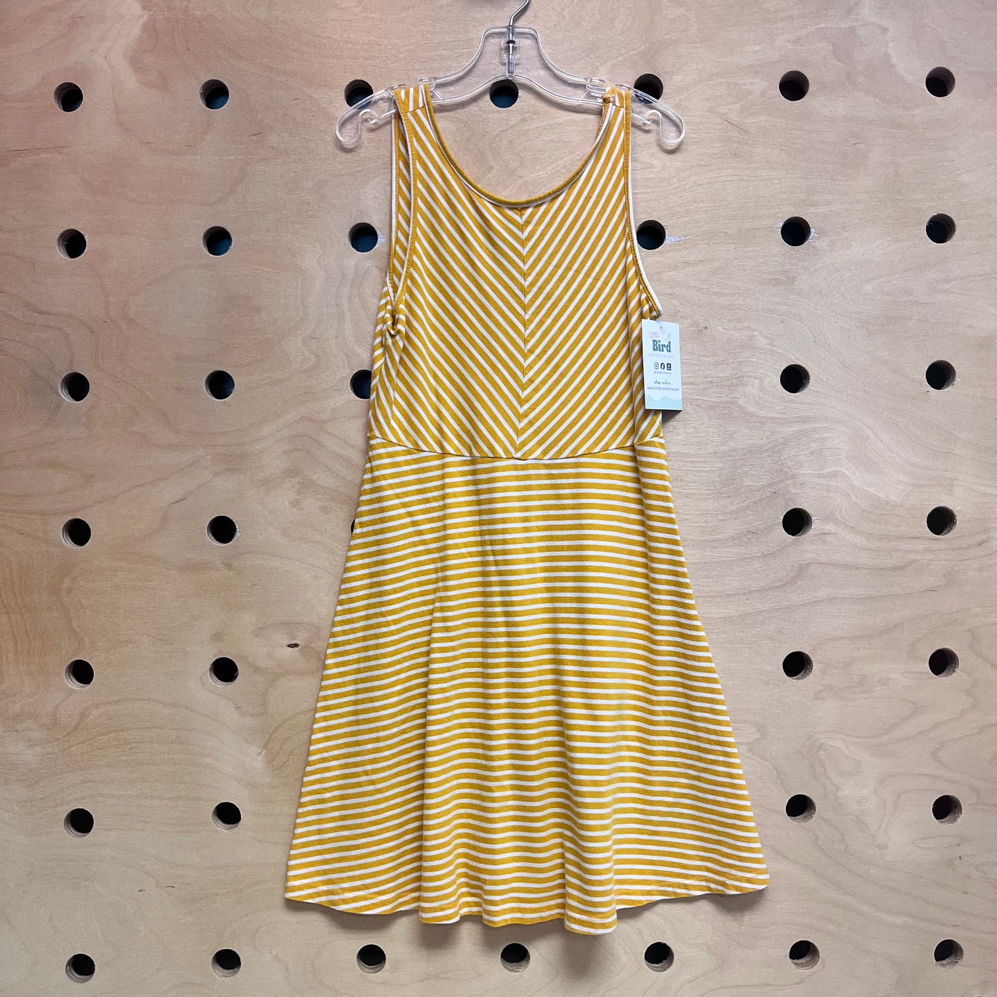 Yellow/White Striped Tank Dress