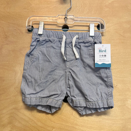 Blue/White Striped Drawstring Shorts