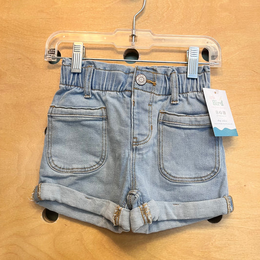 Paper Bag Waist Denim Shorts