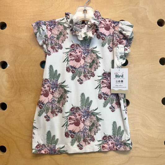 Cream Floral Cactus Bamboo Top
