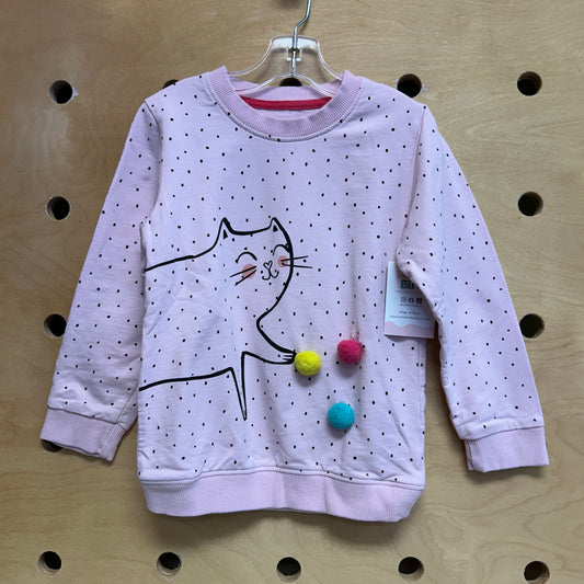 Pink/Black Polka Dot Kitty LS