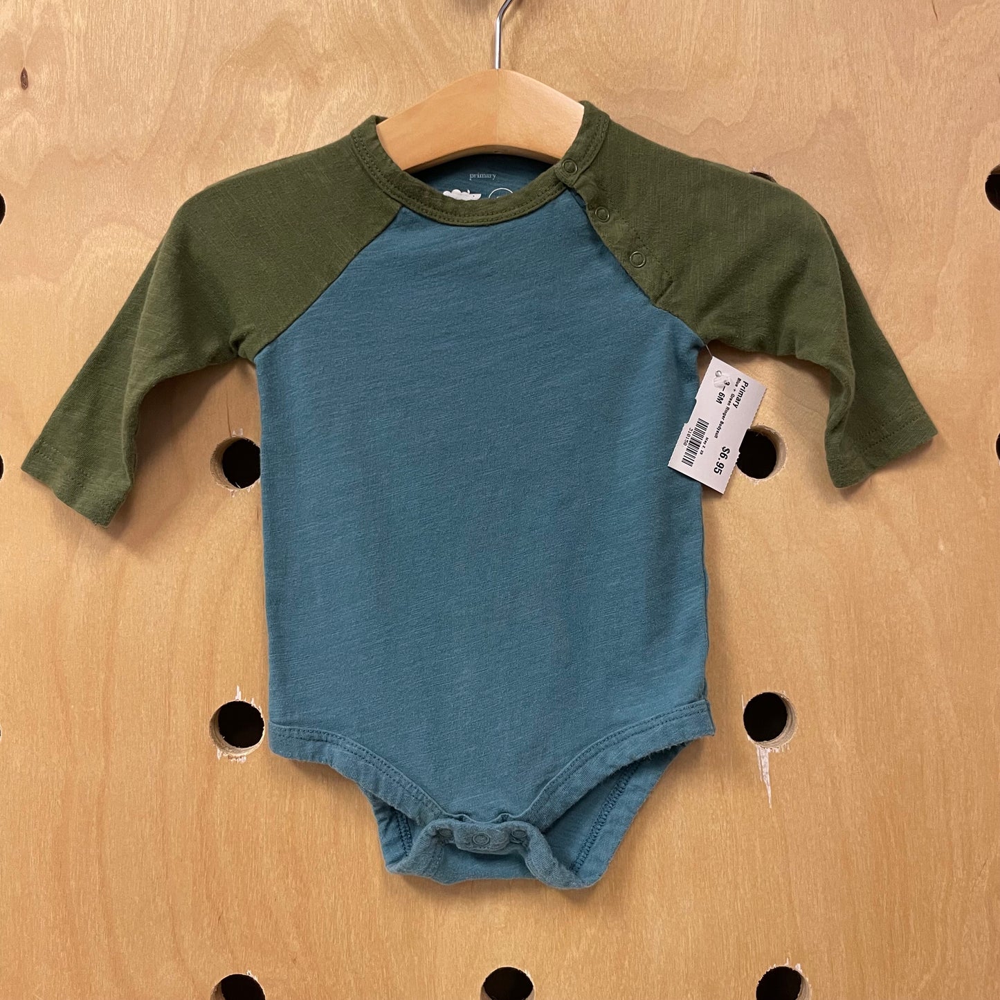 Blue + Green Ringer Bodysuit