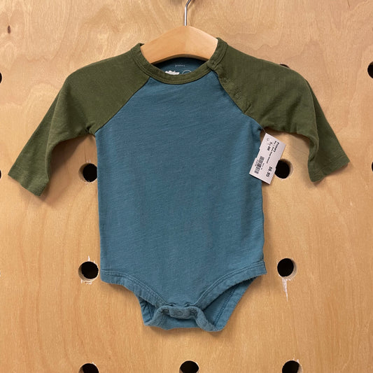 Blue + Green Ringer Bodysuit