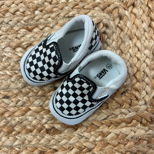 Black & White Checkered Crib Shoes
