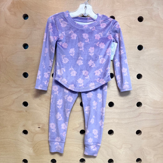 Purple/Pink Floral Fleece PJ's