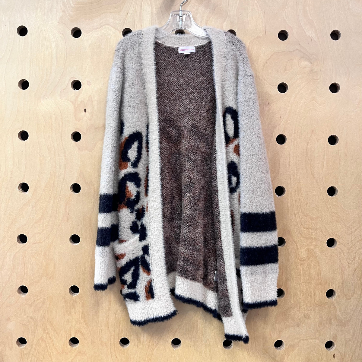Tan Fuzzy Leopard Cardigan