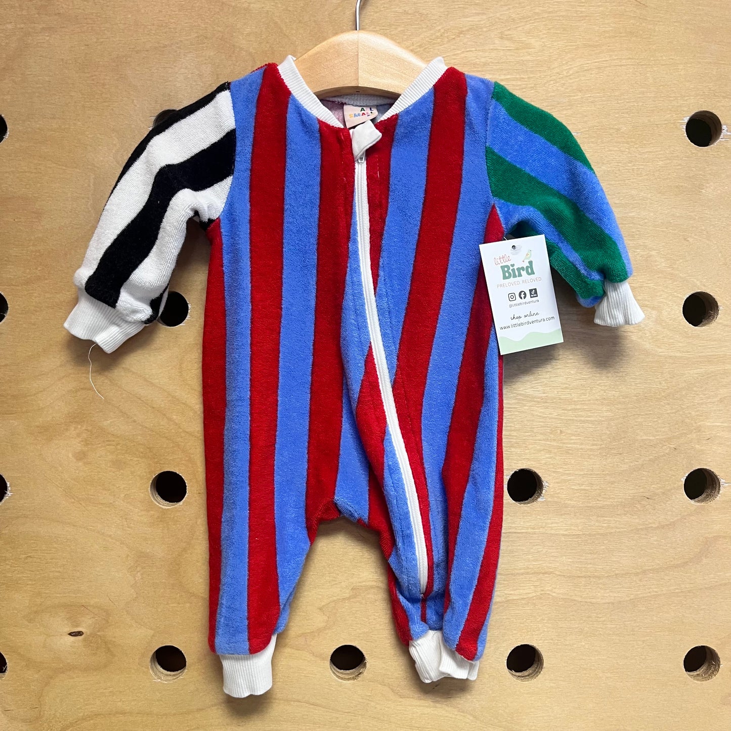 Multicolor Striped Terry Romper
