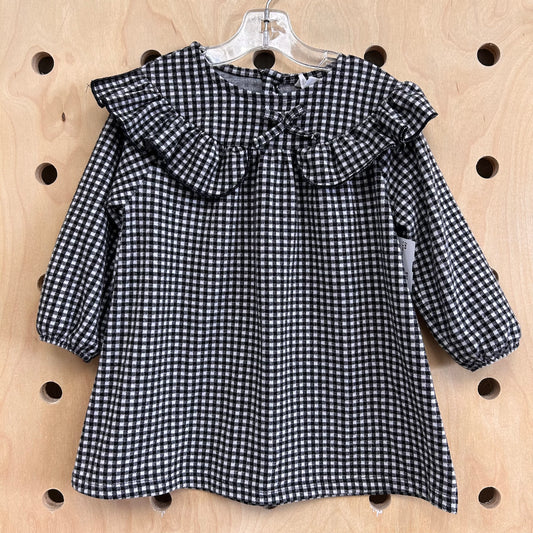 B+W Plaid Knit Dress