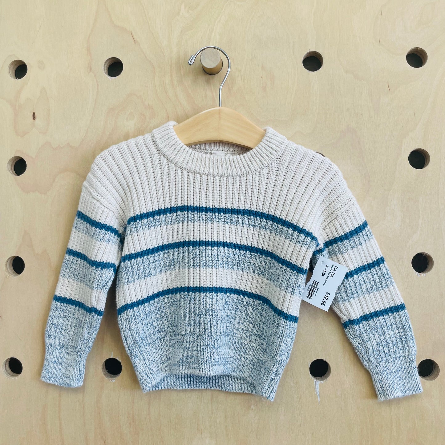 Cream & Blue Knit Sweater