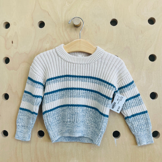 Cream & Blue Knit Sweater