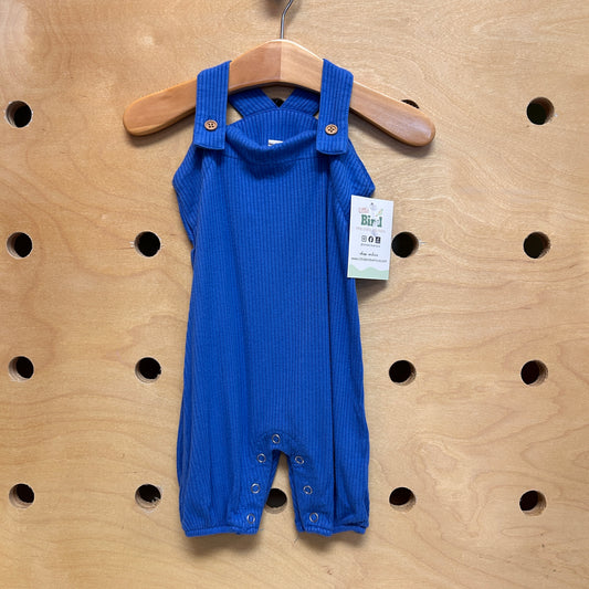 Blue Ribbed Modal Romper