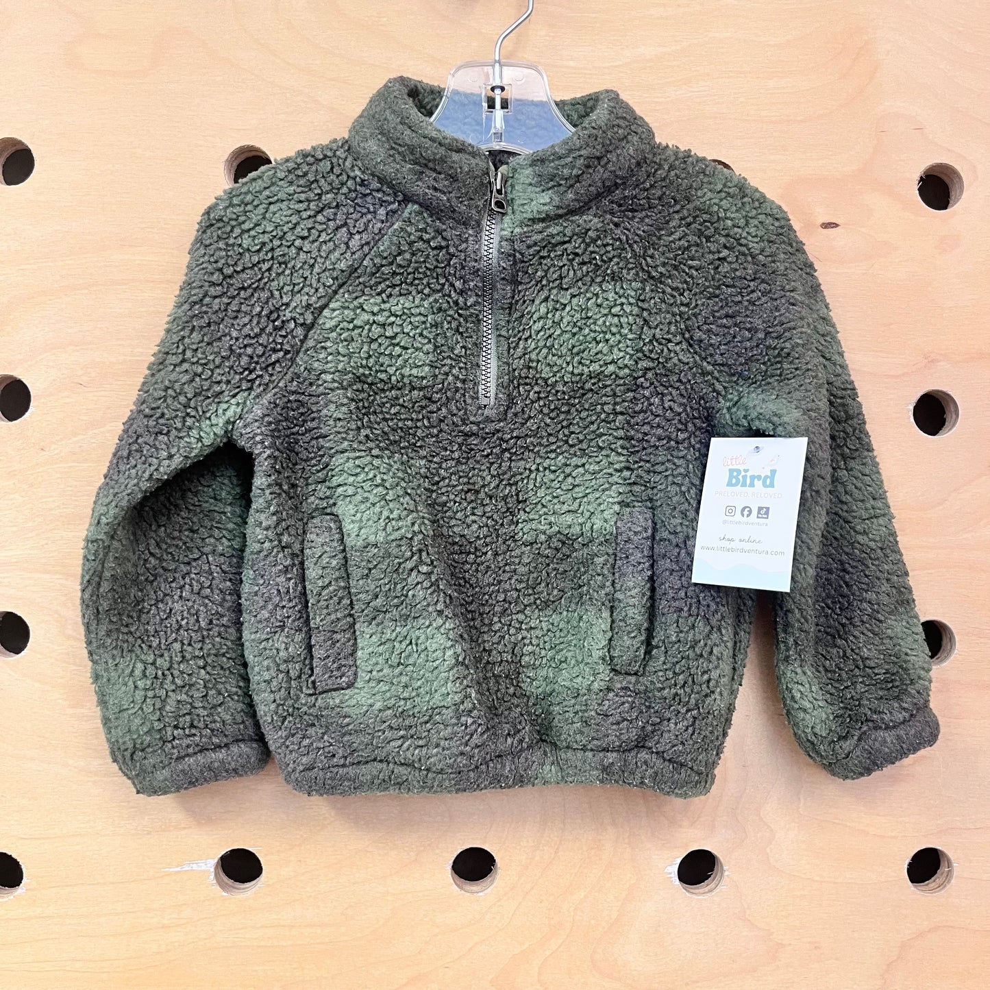 Green Plaid Fleece 1/4 Zip