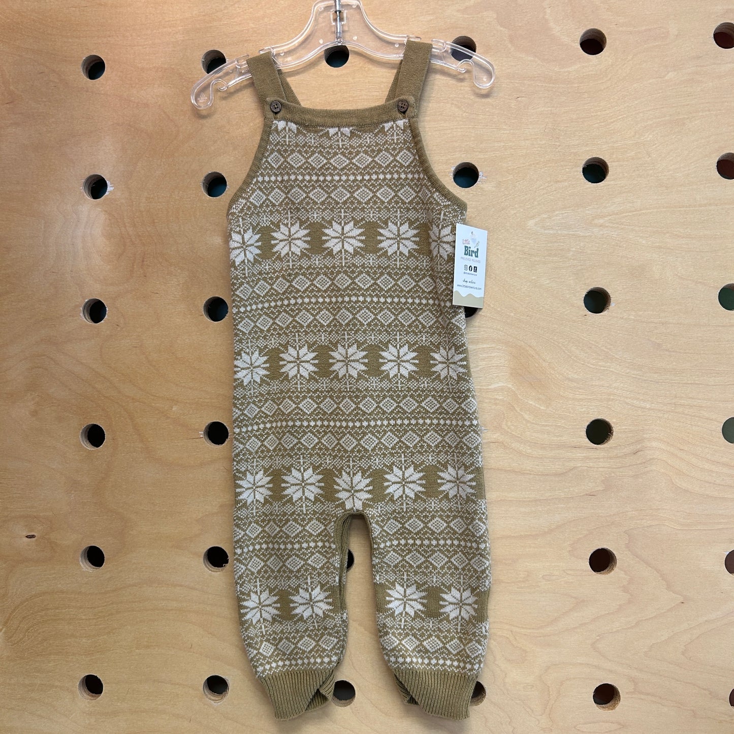 Organic Tan Floral Knit Romper