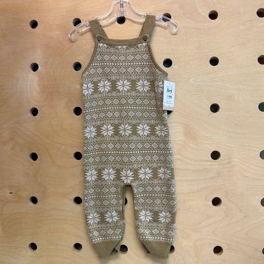 Organic Tan Floral Knit Romper
