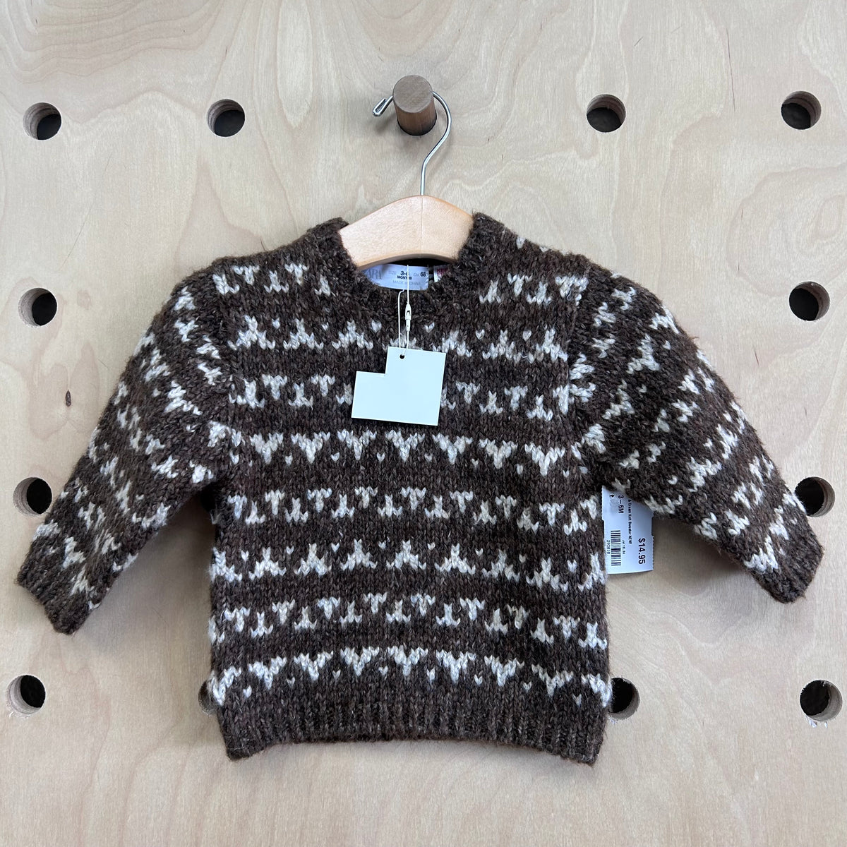 Brown & Cream Knit Sweater NEW!