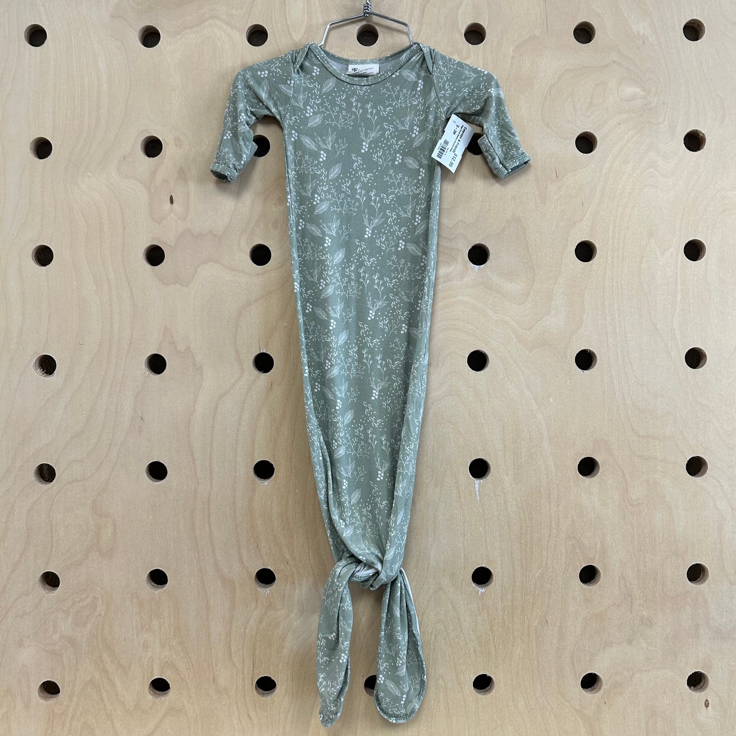 Sage Floral Bamboo Knotted Gown