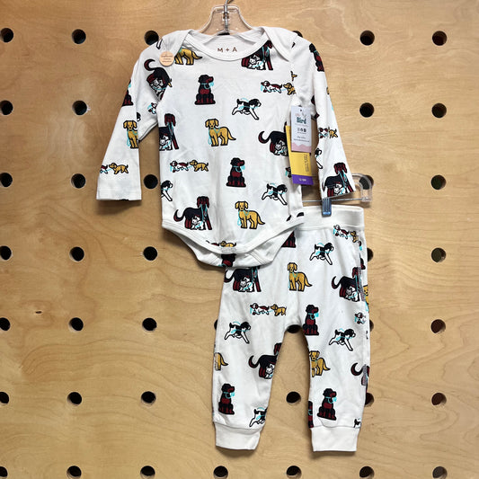 White Puppy Organic Bodysuit & Pants Set NEW!