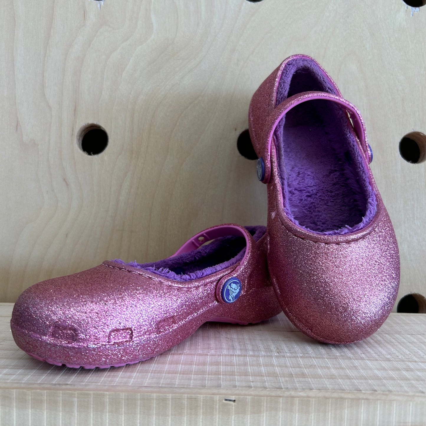 Pink Glitter Lined Clogs