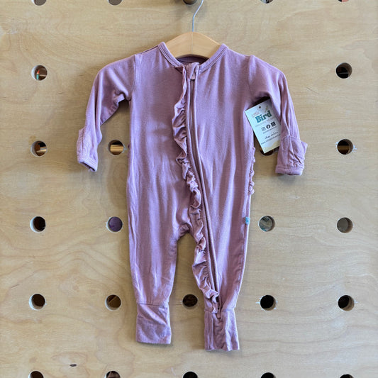 Dusty Rose Bamboo Ruffle Zippy