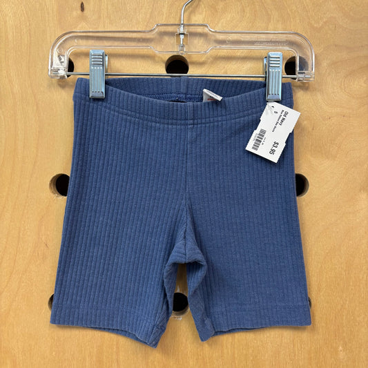 Blue Ribbed Bike Shorts