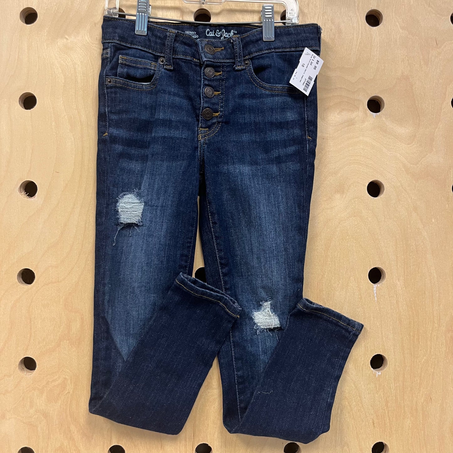 Blue Distressed Denim Jeggings