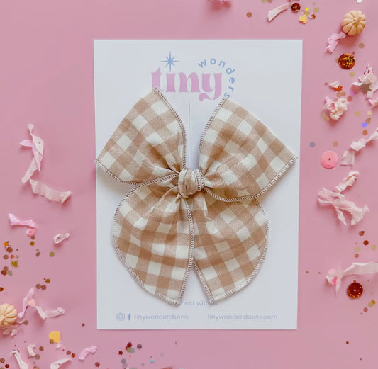Beige & White Gingham