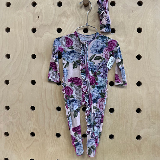 Lavender Floral Bamboo Zippy