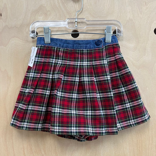 Denim Plaid Skirt