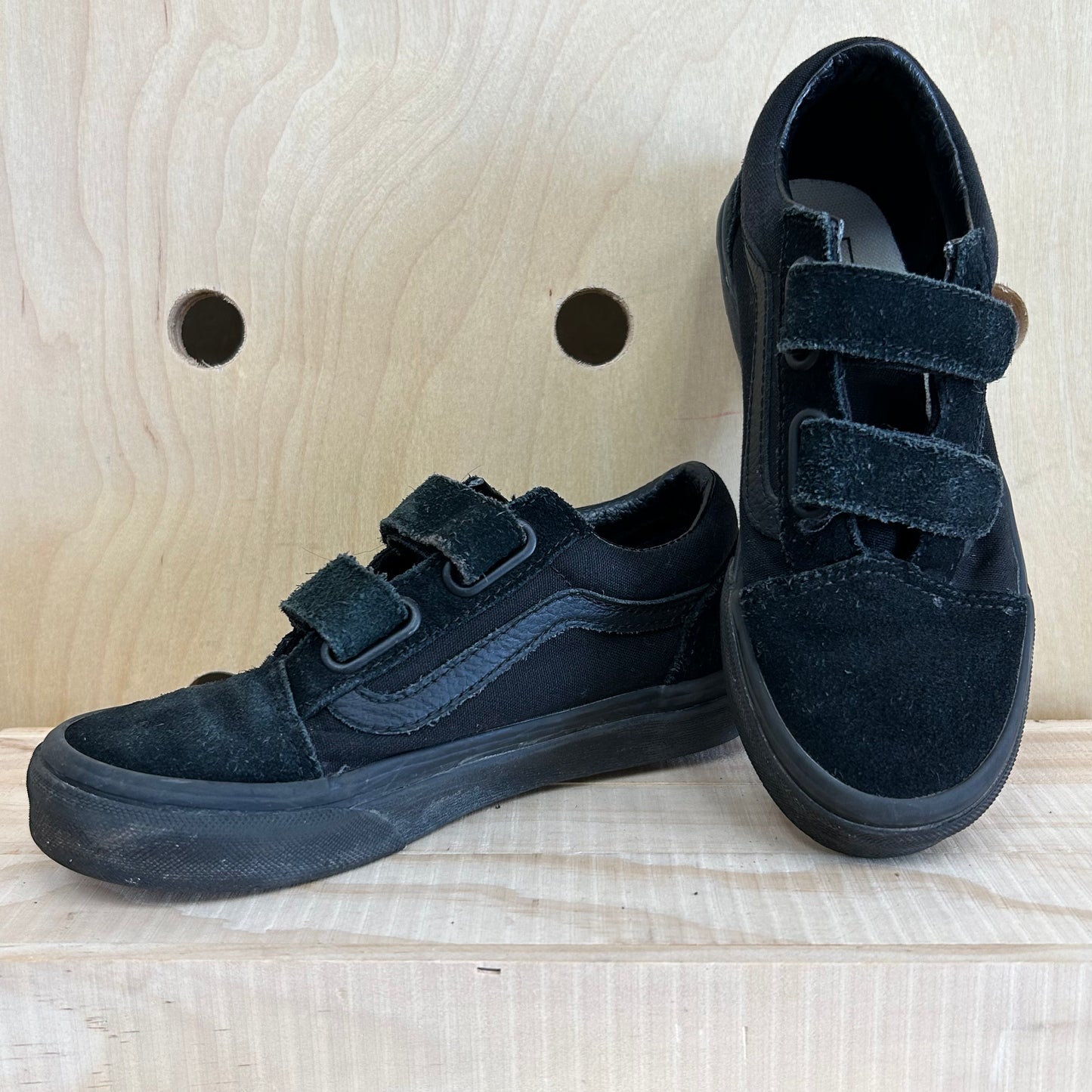 Black Velcro Low Tops