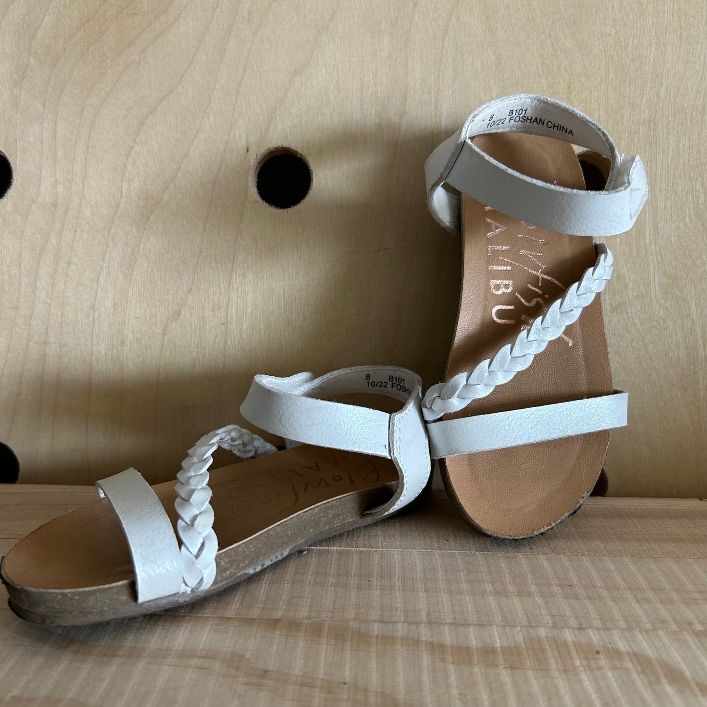 White Braided Strap Sandals