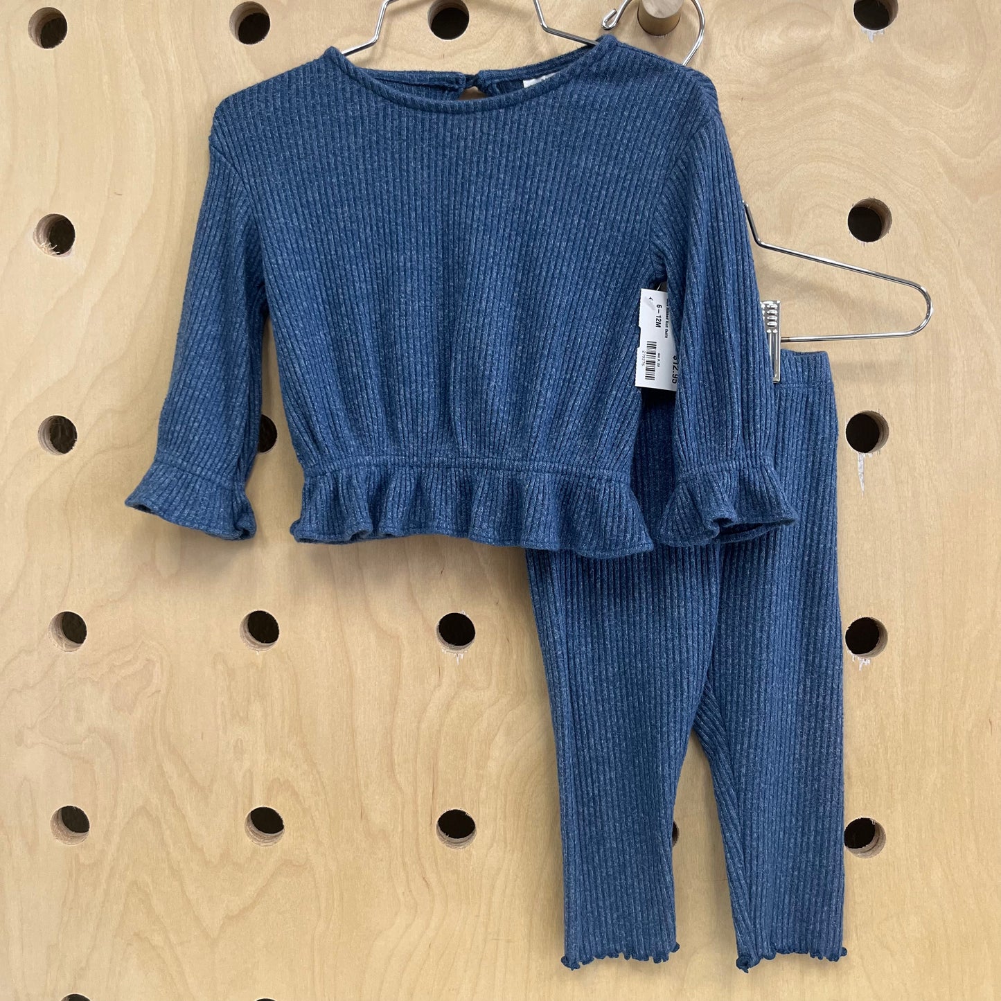 Blue Ribbed Knit Outfit
