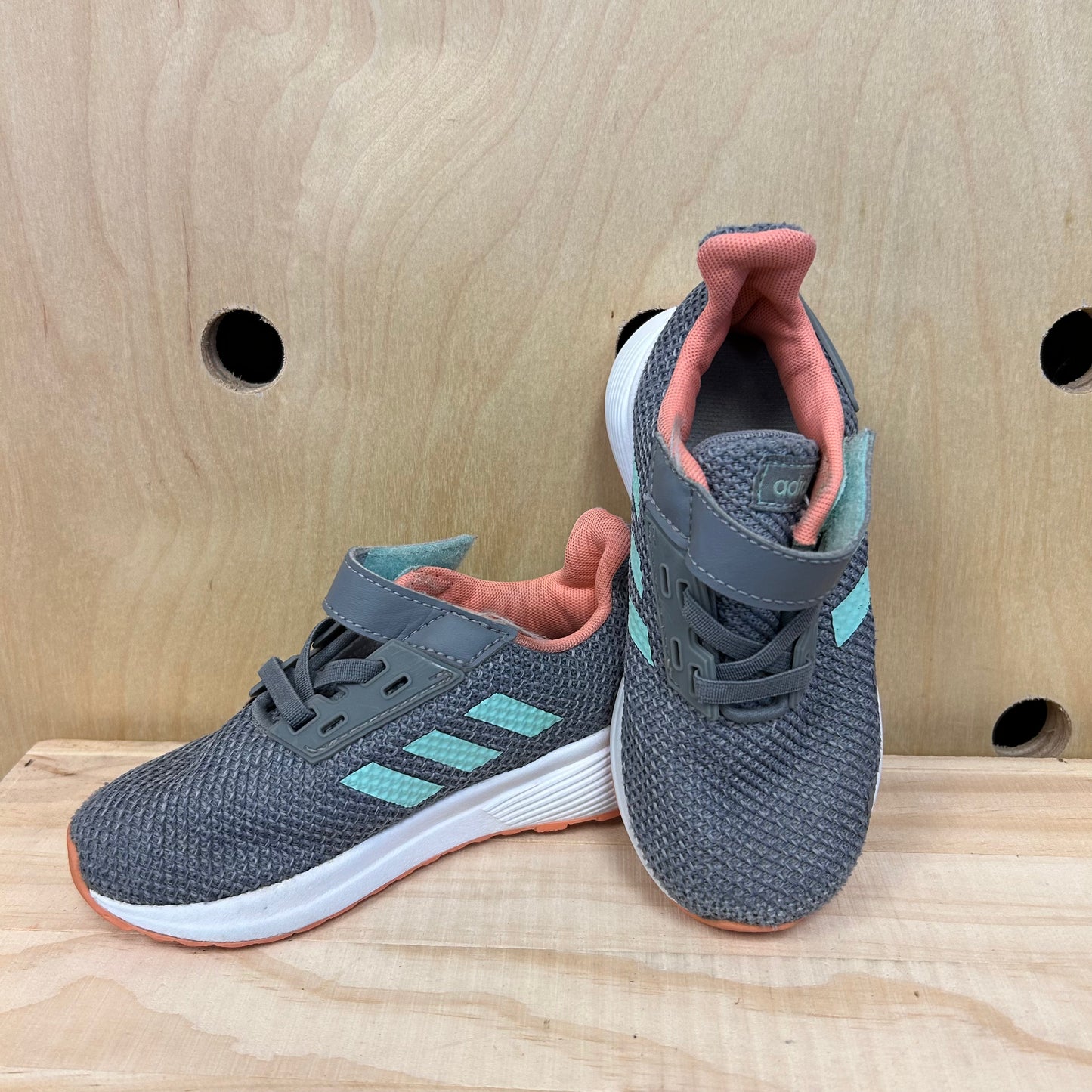 Grey & Teal Mesh Sneakers