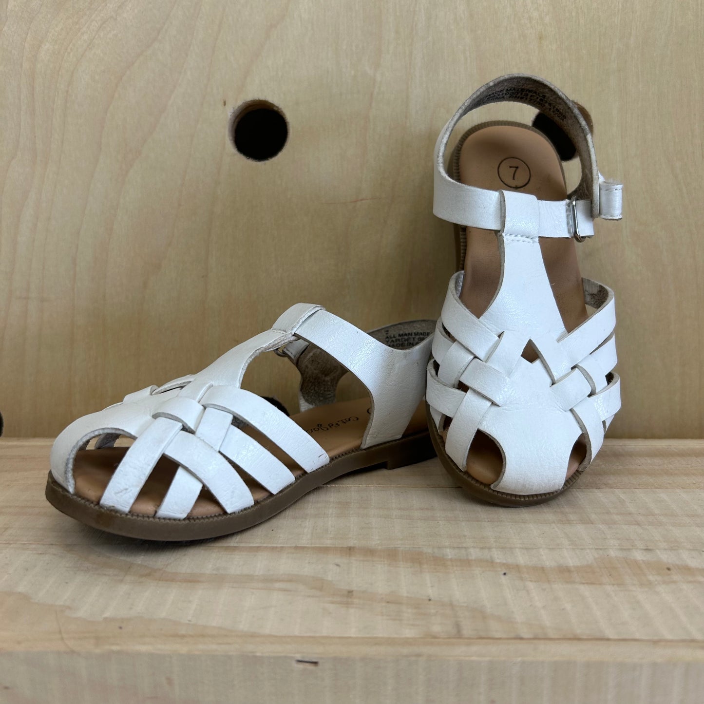 White Weaved Sandals