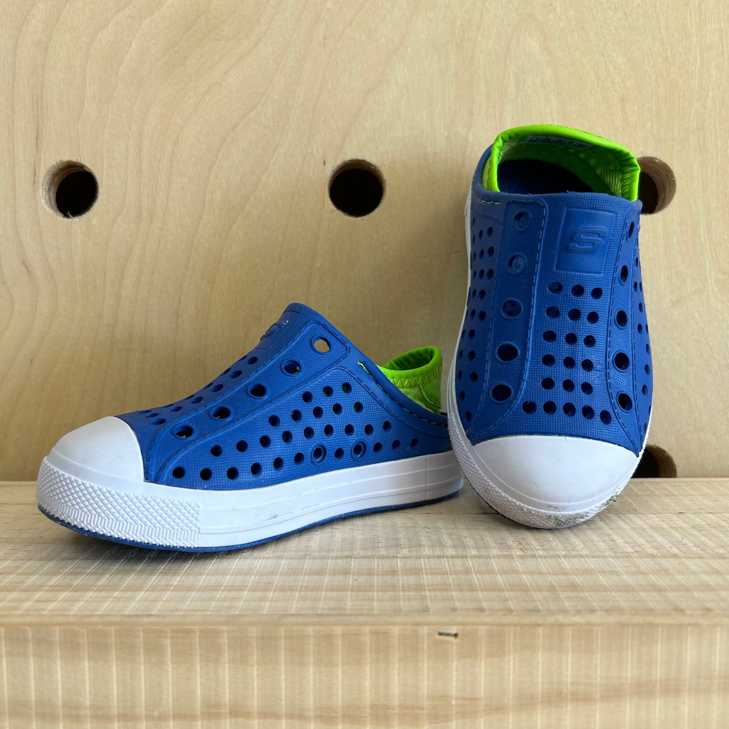 Blue & Green Slip Ons