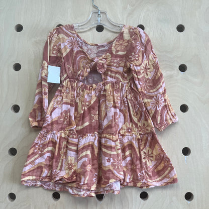 Yellow & Red Floral Tie Back Dress
