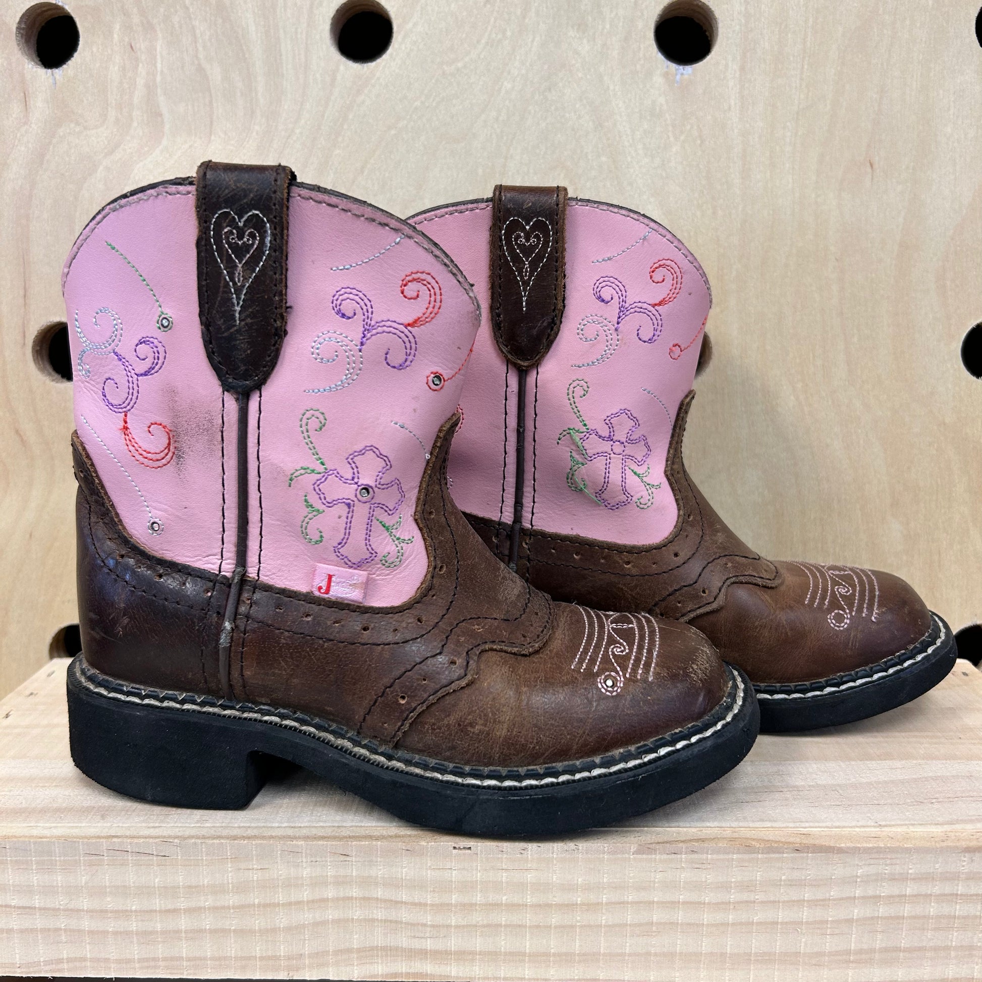 Justin high quality Boots Esmerelda Gypsy Light-Up Cowgirl Boots, Pink / Brown