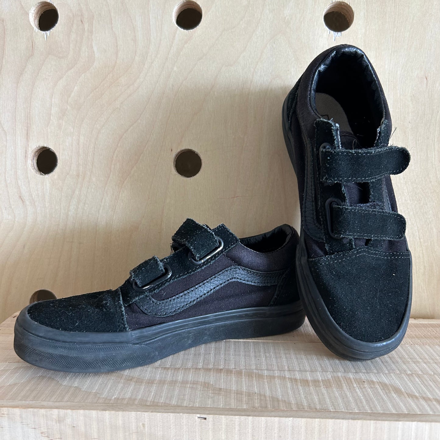 Black Velcro Low Tops