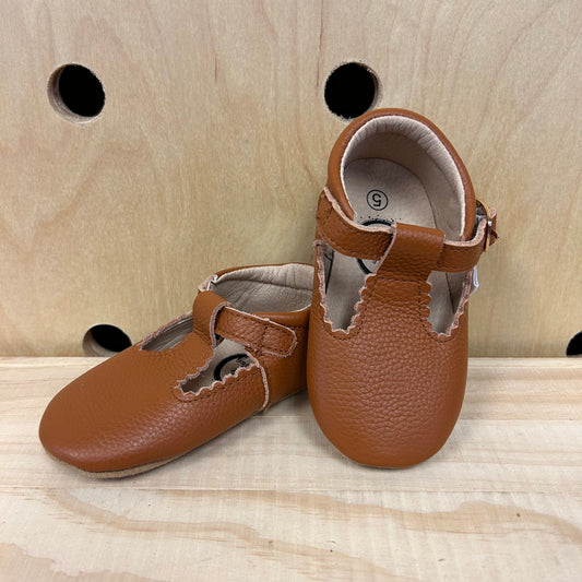 Brown T-Strap Shoes