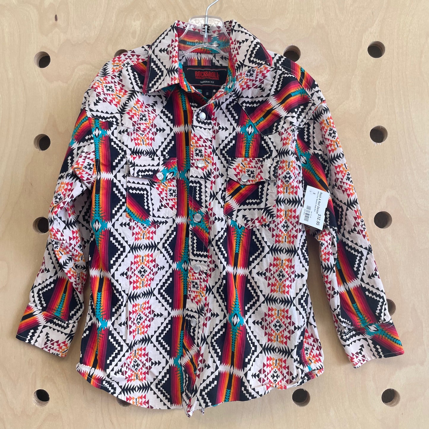 Aztec Print Western Snap Shirt