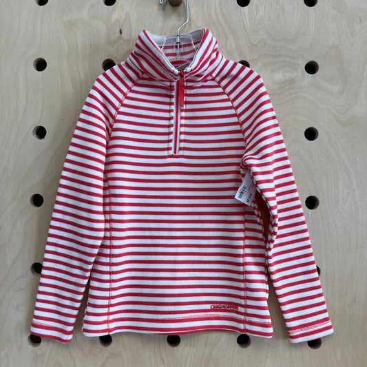 Coral Striped 1/4 Zip Pullover